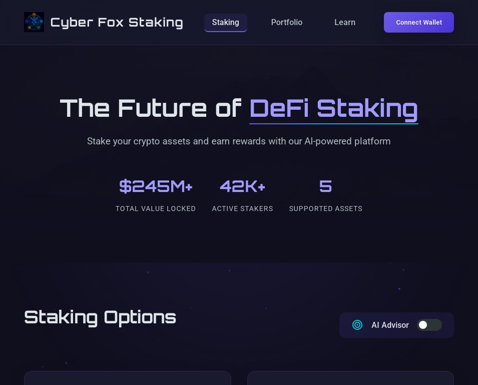 Cyber Fox Staking Platform